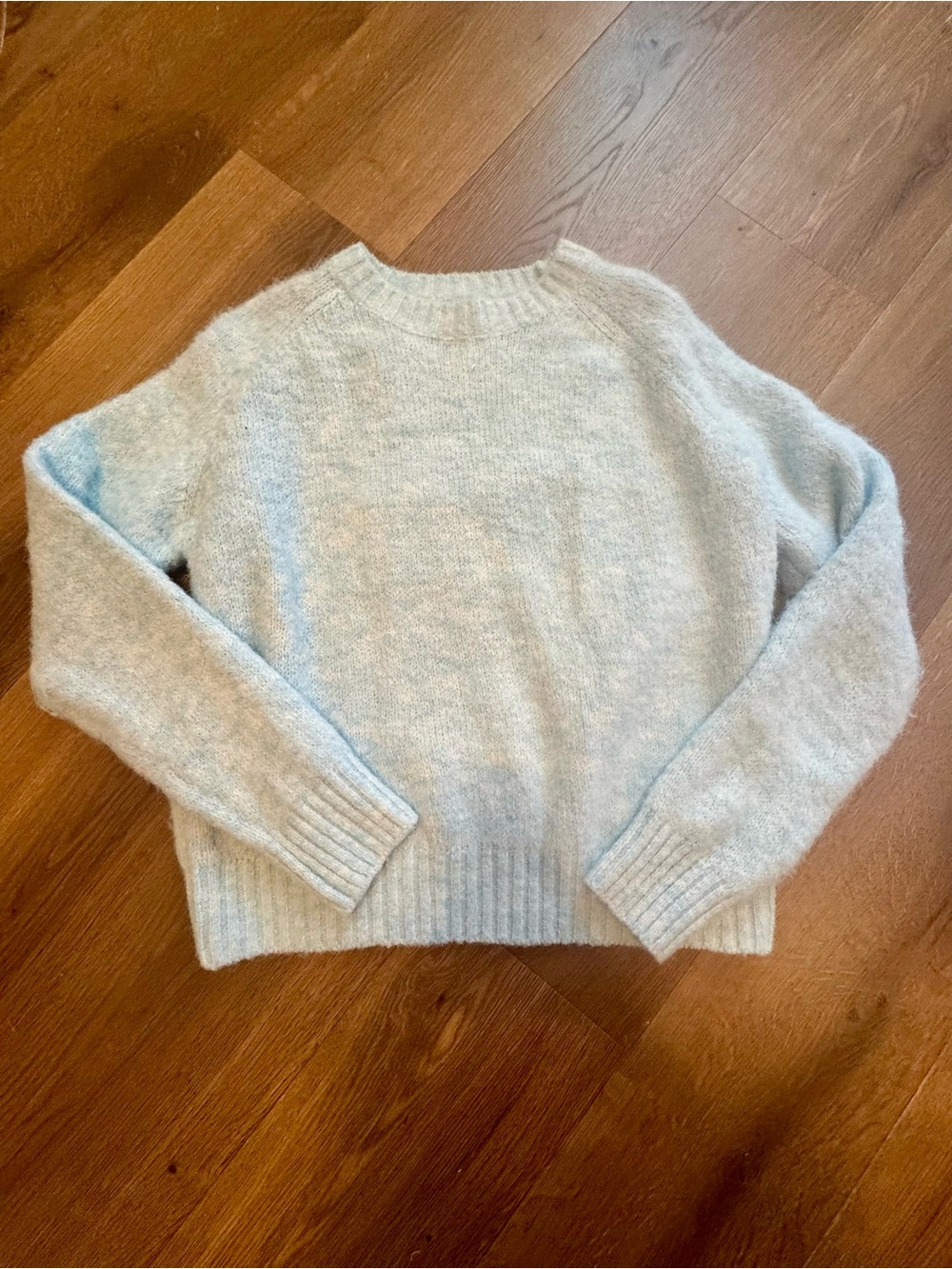 Women's Light Blue Crewneck Mohair Sweater